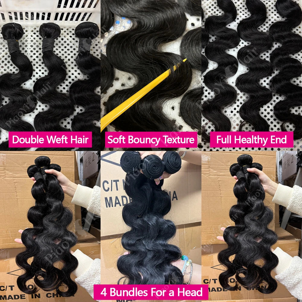 13X6 HD Lace Frontal With Body Wave Human Hair Bundles Human Hair With Closure 100% Raw Human Hair Bundles With 13X4 Frontal