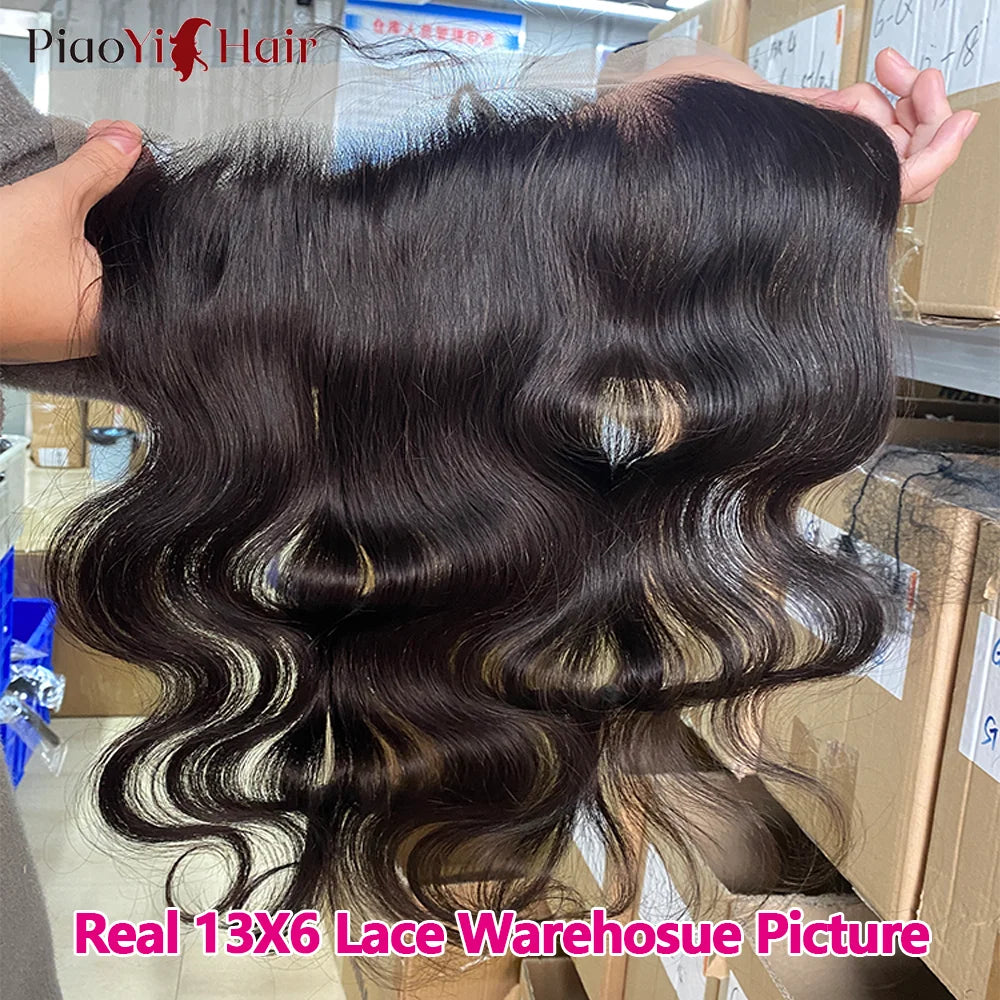 13X6 HD Lace Frontal With Body Wave Human Hair Bundles Human Hair With Closure 100% Raw Human Hair Bundles With 13X4 Frontal